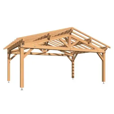 Vente Directe Carport 2 pans 6x4m en bois massif douglas - Tuilable
