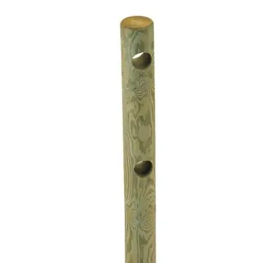 Dernière Chance Poteau Rond en pin - 2 trous traversants - CL4 vert Ø14cm x 150 cm